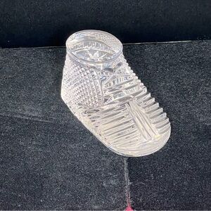 Waterford Ireland Hand Cut Crystal  Baby Shoe 4in X 2in